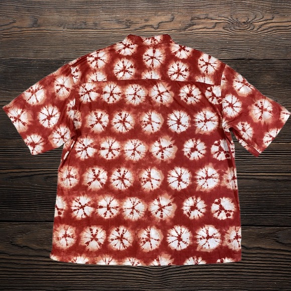 Lot of 2 HM Large Mens Relaxed Fit Short Sleeve Button Down Shirts Blue Red NWOT - Picture 5 of 15